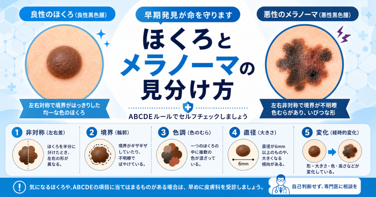 悪性のほくろ？メラノーマの見分け方と確認すべき5つのポイント