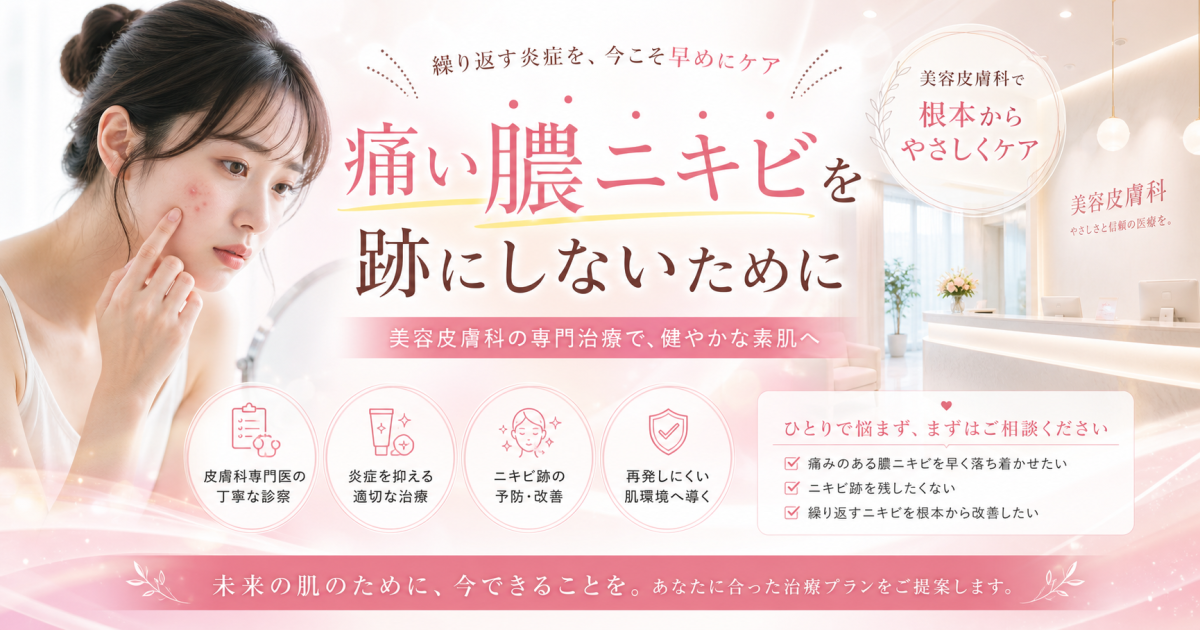 大切な日前に防ぐ！痛い膿ニキビを跡にしない対処法と皮膚科の選び方