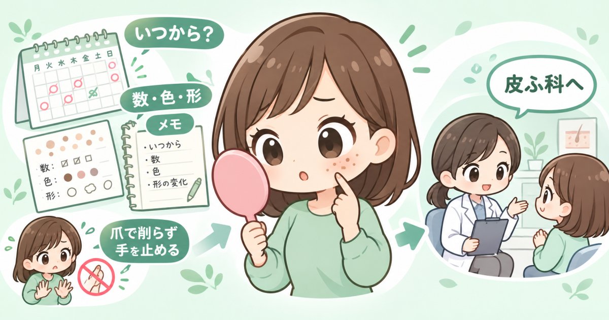 急に増えてきた茶色いブツブツは何？老人性イボ（脂漏性角化症）の特徴と受診の目安